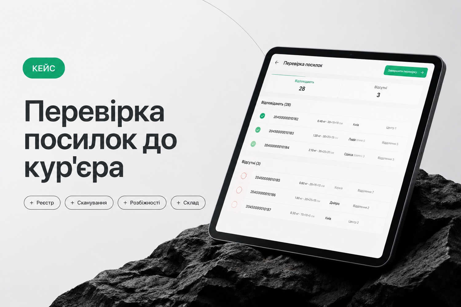 Перевірка посилок до передачі кур'єру